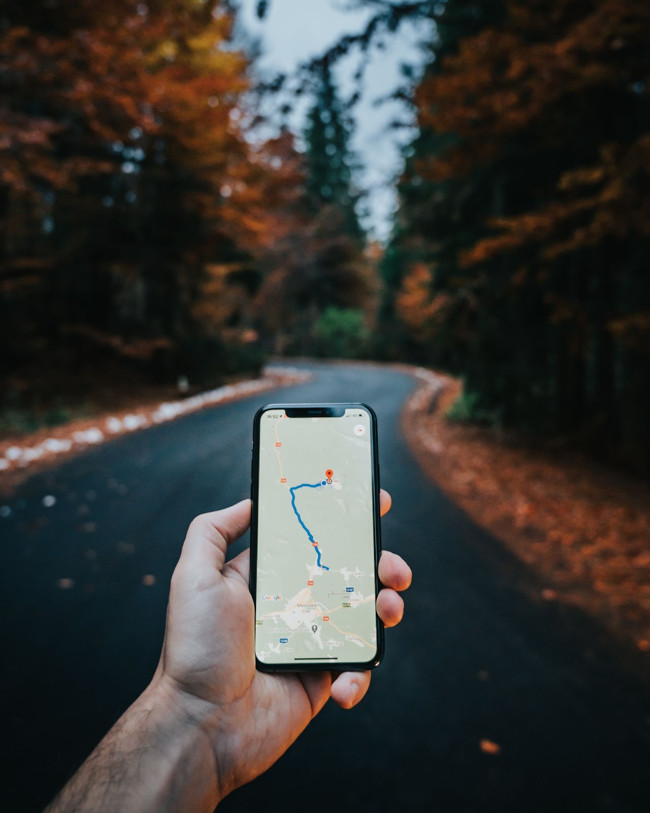 Someone using a map application
