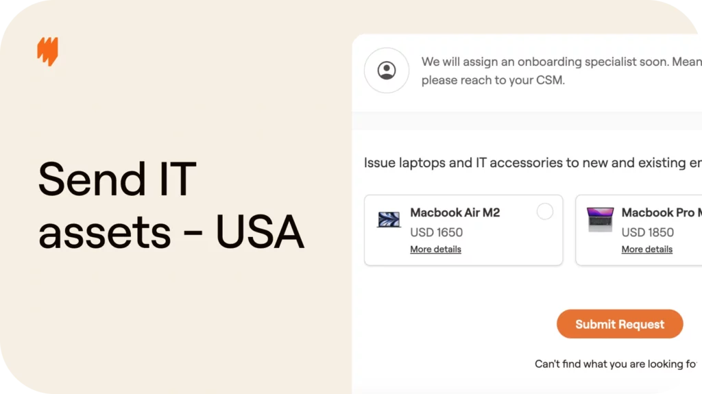 How to send IT assets to remote employees in the United States of America (USA)