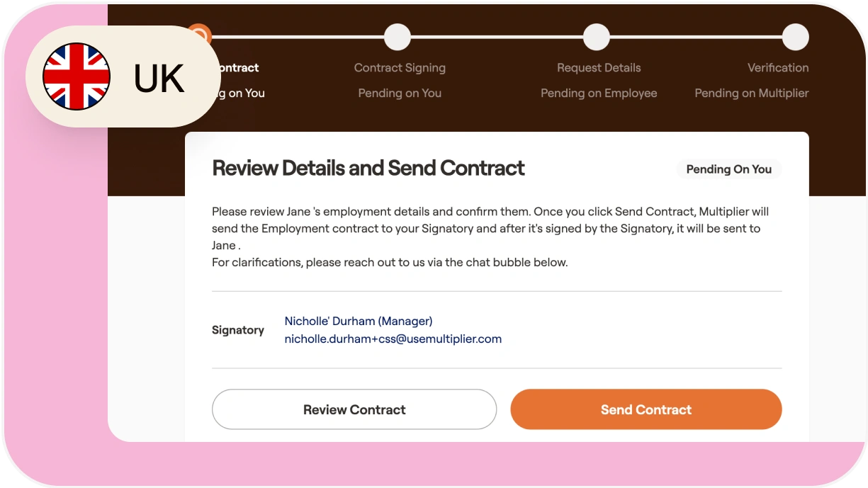Creating compliant contracts for full time employees in the United Kingdom (UK)