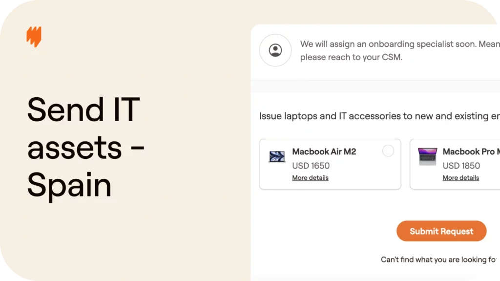 How to send IT assets to remote employees in Spain