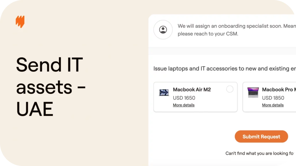How to send IT assets to remote employees in the United Arab Emirates (UAE)