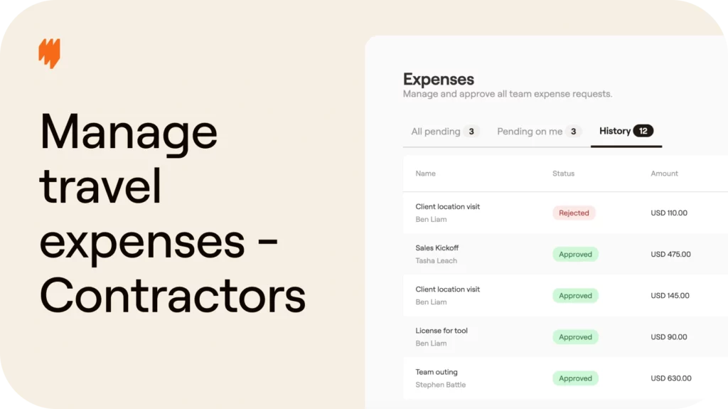 How to manage travel expenses from contractors
