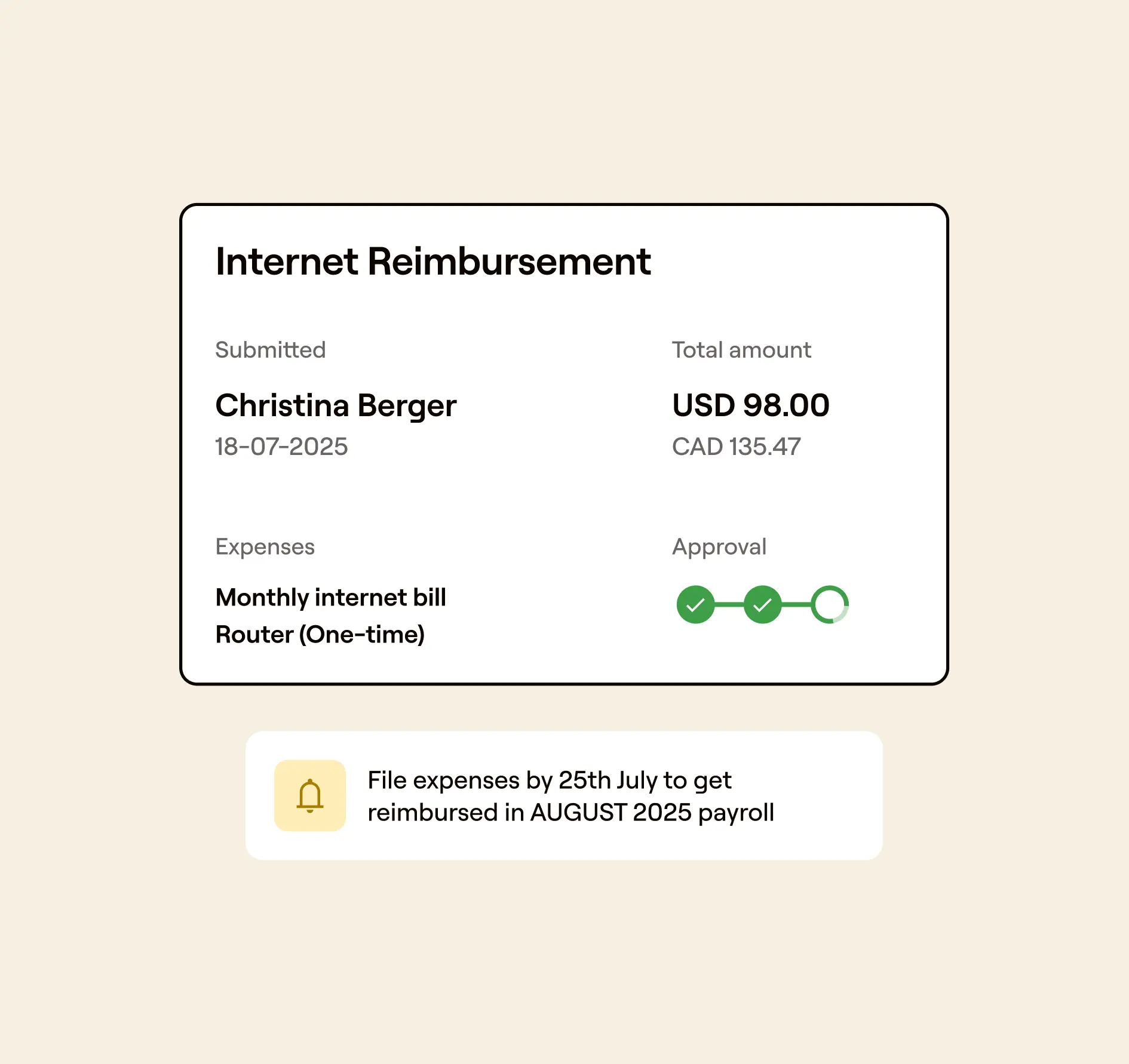 Access seamless multi-currency reimbursement