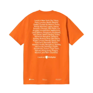 Everywhere tee - Worn in New York City, Tokyo, Paris, Osaka, Ciudad de México, Porto, Roma, Mumbai, Lagos, Lisboa, Toronto, São Paulo, Los Angeles, Amsterdam, Melbourne, Lima, Milano, Singapore, Budapest,  Abu Dhabi, Bengaluru, Seattle, Vancouver...