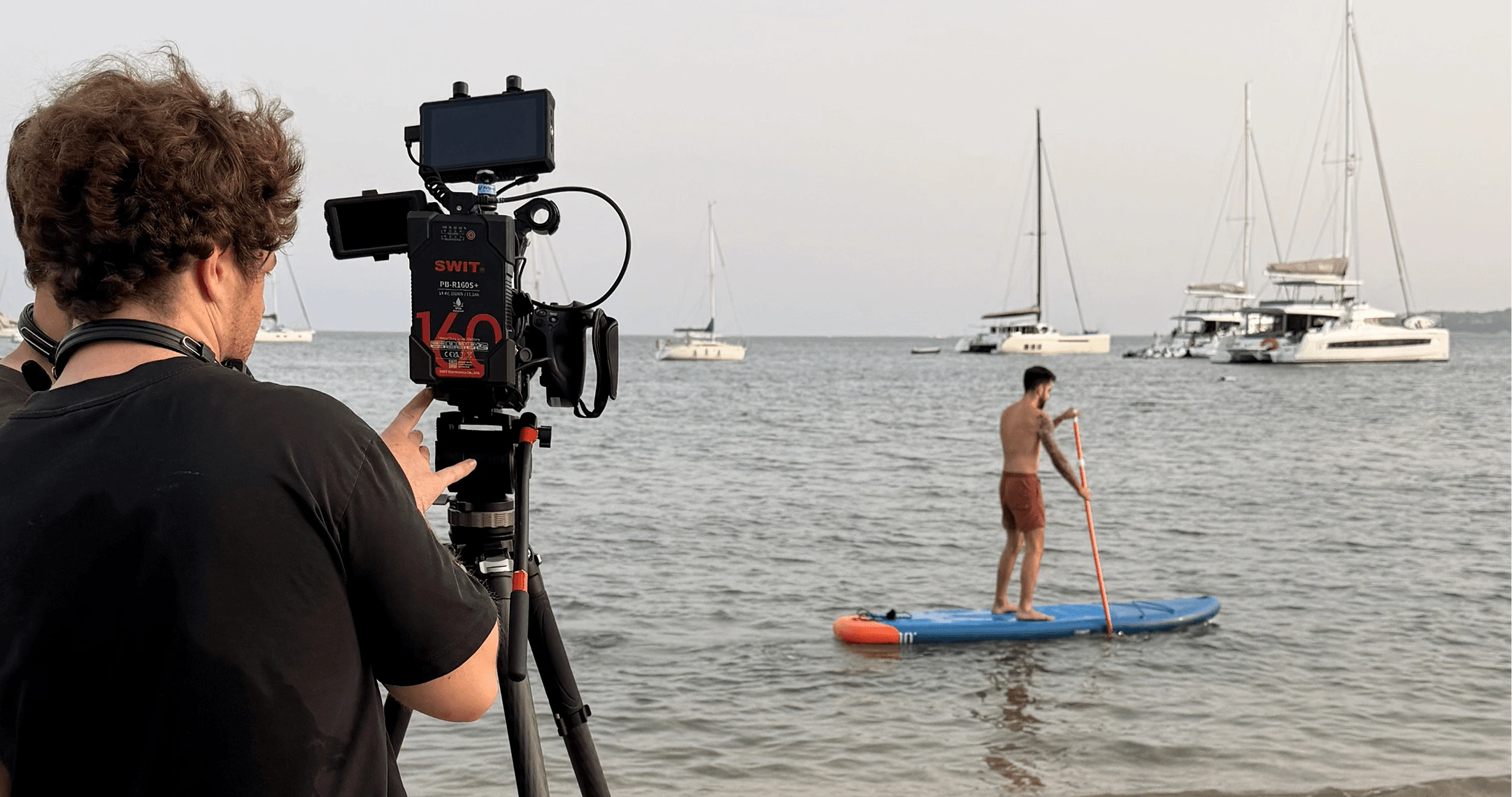 Aleix R Brunsoms paddleboarding during Multiplier Global Thread Episode 1