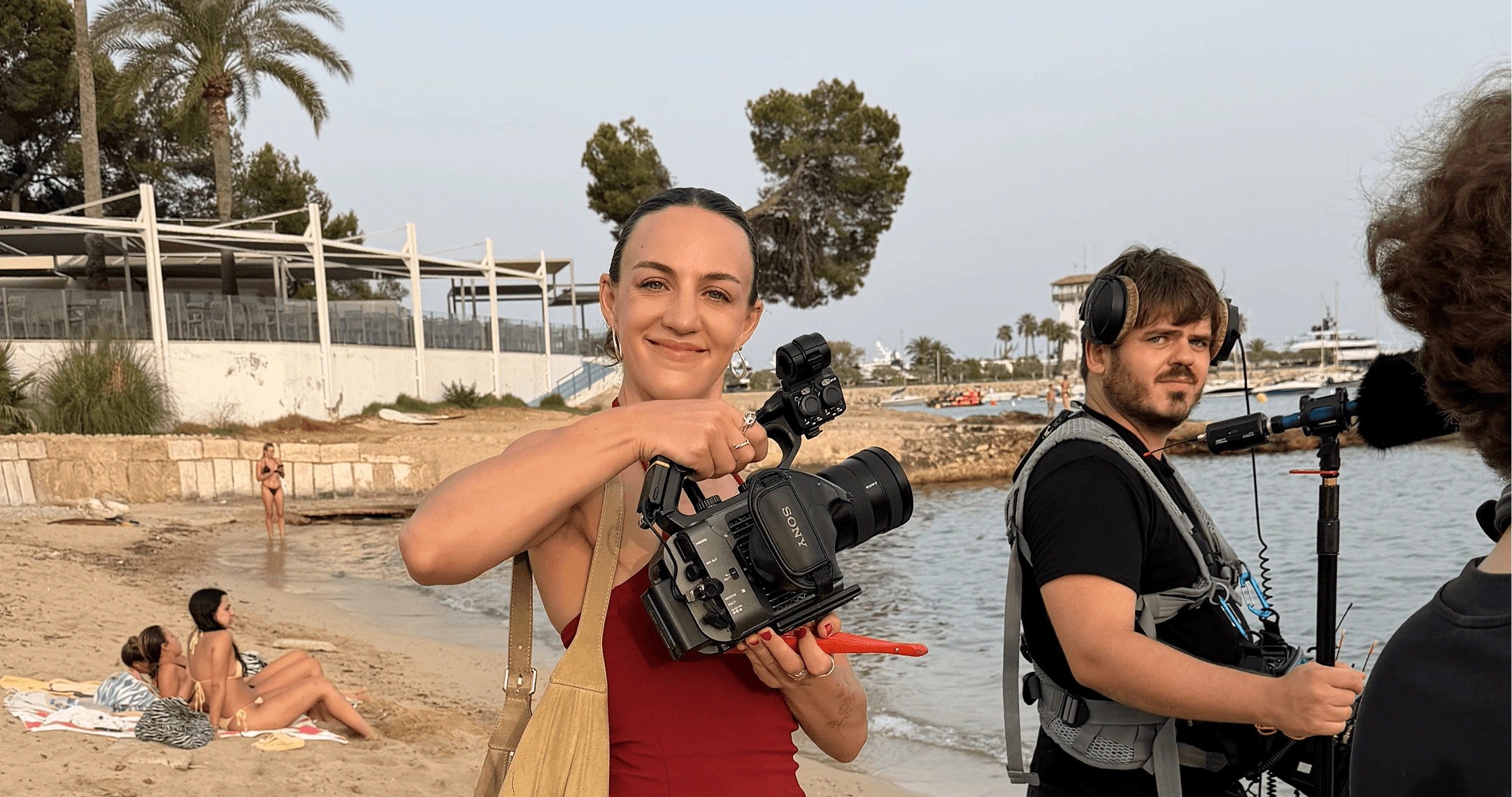 Emma Baigey on the beach during Multiplier Global Thread Episode 1